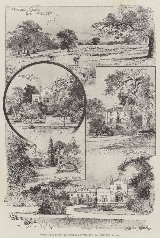 व्हाइट लॉज, रिचमंड, जहां हमारे फ्यूचर किंग का जन्म हुआ था, 23 जून 1894 (उत्कीर्णन) द्वारा जोसेफ हॉलैंड ट्रिंगहैम
