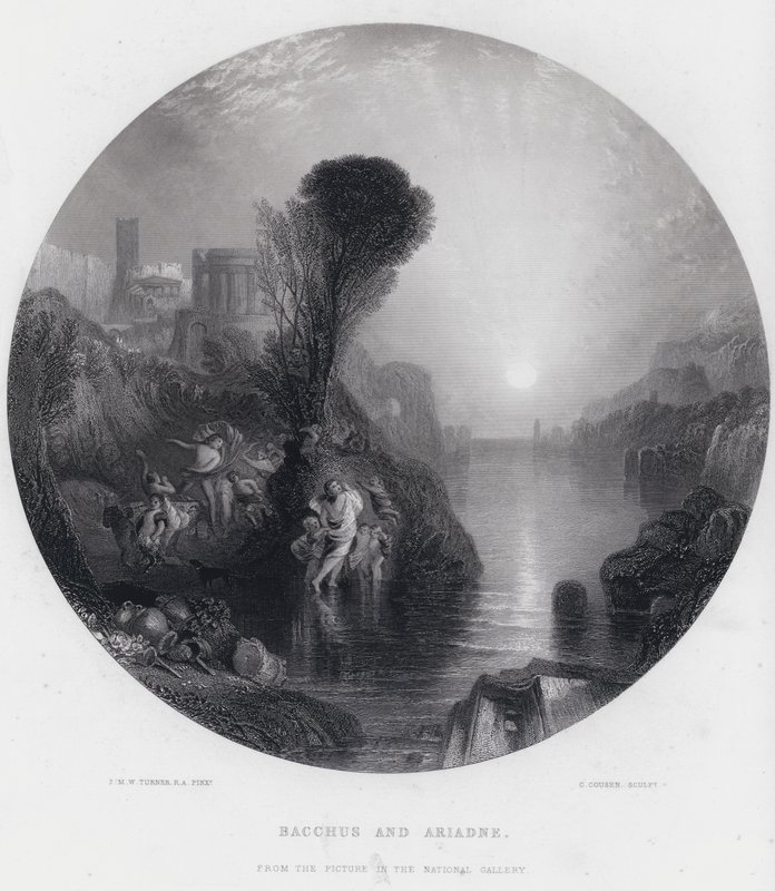 Bacchus और Ariadne (उत्कीर्णन) द्वारा जोसेफ मैलोर्ड विलियम (बाद में) टर्नर