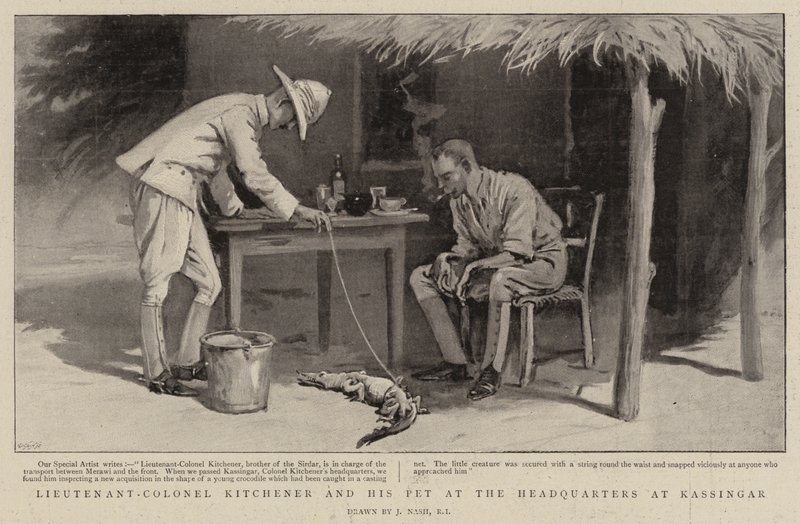 लेफ्टिनेंट-कर्नल किचनर और उनके पालतू जानवर कासिंगार मुख्यालय में द्वारा जोसेफ नैश