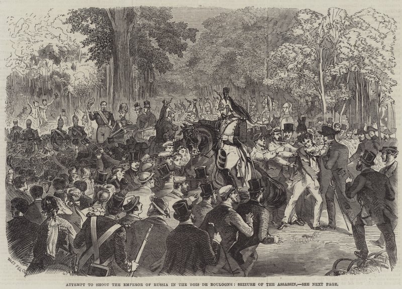 Bois de Boulogne, Seizure of the Assassin में रूस के सम्राट को गोली मारने का प्रयास द्वारा जूल्स पेल्कोक