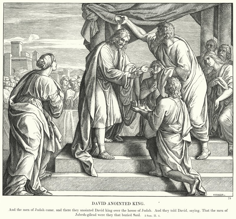डेविड अभिषिक्त राजा (उत्कीर्णन) द्वारा जूलियस (बाद में) श्नोरर वॉन कैरोलसफील्ड