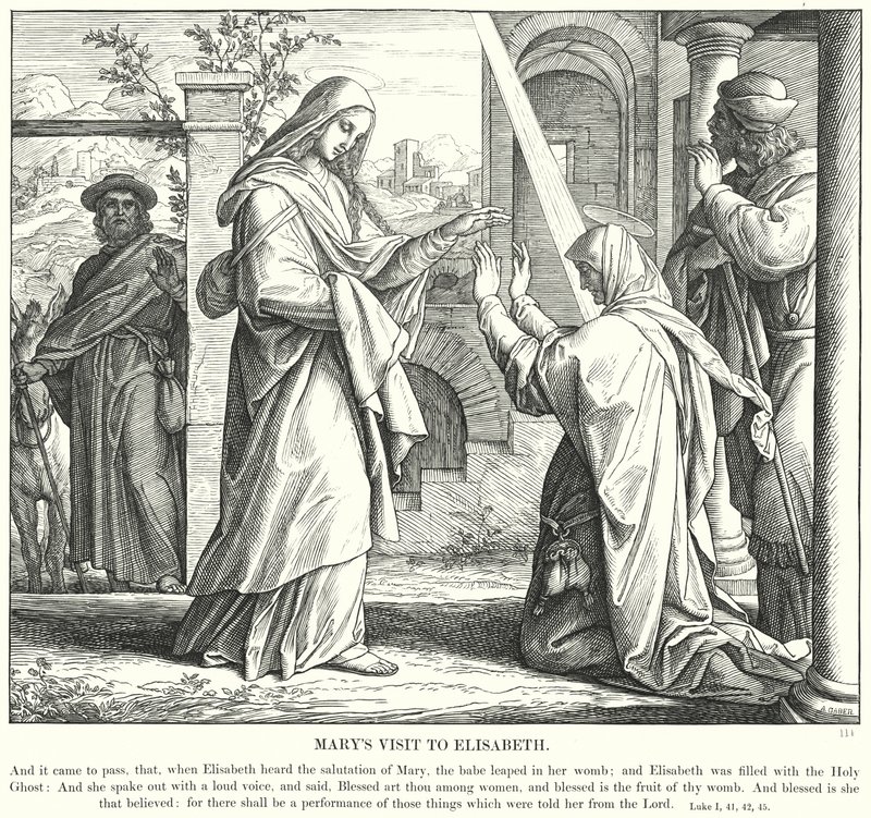 एलिजाबेथ के लिए मैरी की यात्रा (उत्कीर्णन) द्वारा जूलियस (बाद में) श्नोरर वॉन कैरोलसफील्ड