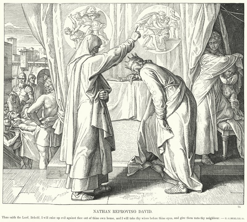 नाथन डेविड को रिप्रूव करना (उत्कीर्णन) द्वारा जूलियस (बाद में) श्नोरर वॉन कैरोलसफील्ड