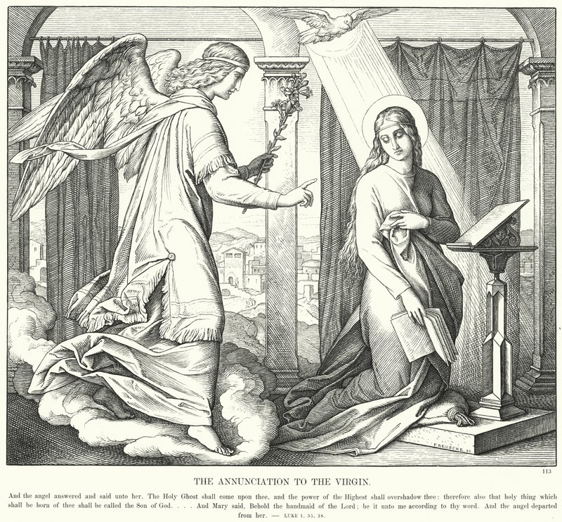 वर्जिन की घोषणा (उत्कीर्णन) द्वारा जूलियस (बाद में) श्नोरर वॉन कैरोलसफील्ड