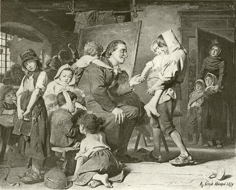 Pestalozzi, बच्चों के दोस्त (gravure) द्वारा कोनराड ग्रोब