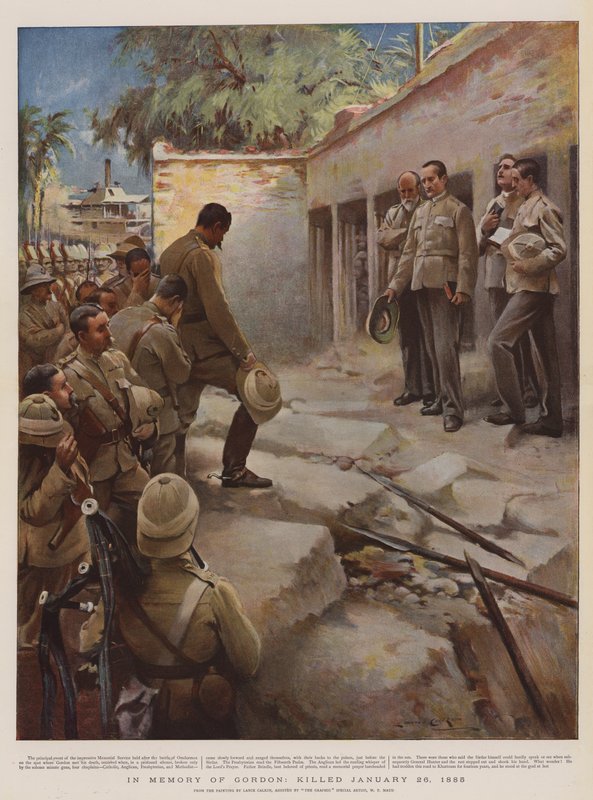 गॉर्डन की याद में, 26 जनवरी 1885 को मार डाला (क्रोमोलिथो) द्वारा लांस Calkin