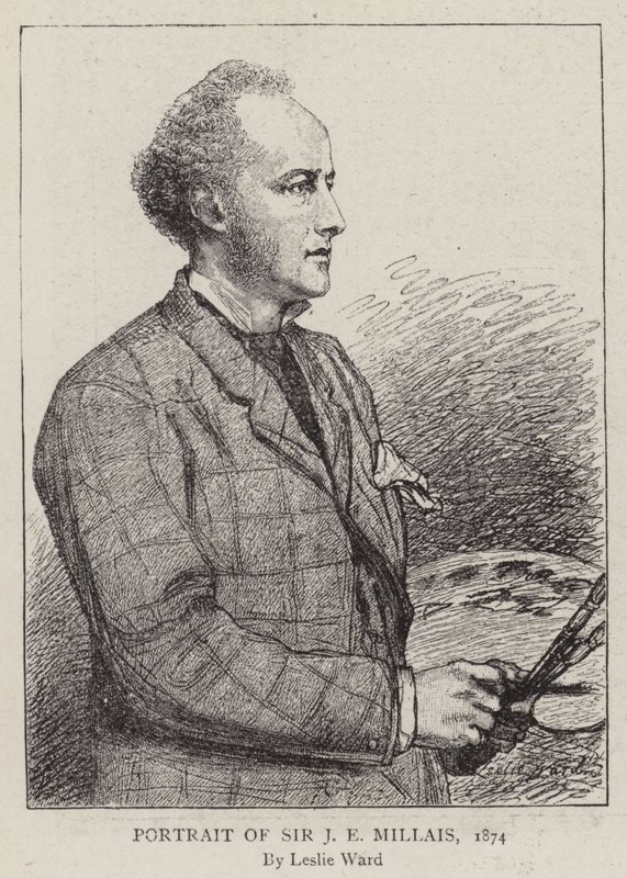सर जेई मिलिस का पोर्ट्रेट, 1874 द्वारा लेस्ली मैथ्यू वार्ड