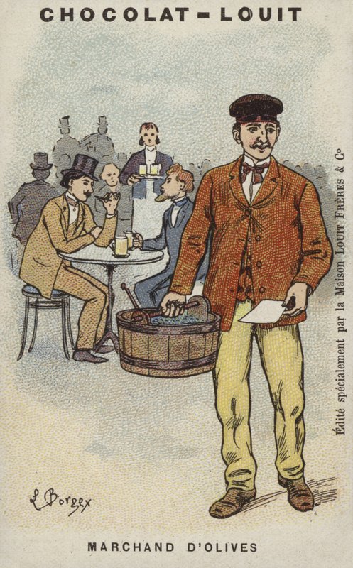 Marchand d&39;Olives (क्रोमोलिथो) द्वारा लुइस बोरगेक्स