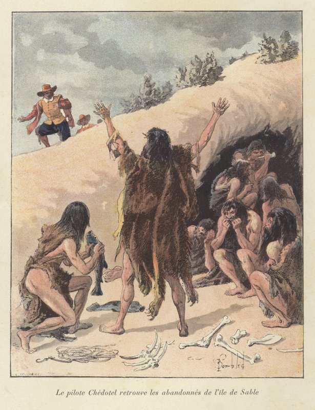 पायलट चेडोटेल ने कनाडा के C1600 Ile de Sable पर फ्रांसीसी उपनिवेश के जीवित सदस्यों का पता लगाया द्वारा लुई चार्ल्स ने बमबारी की