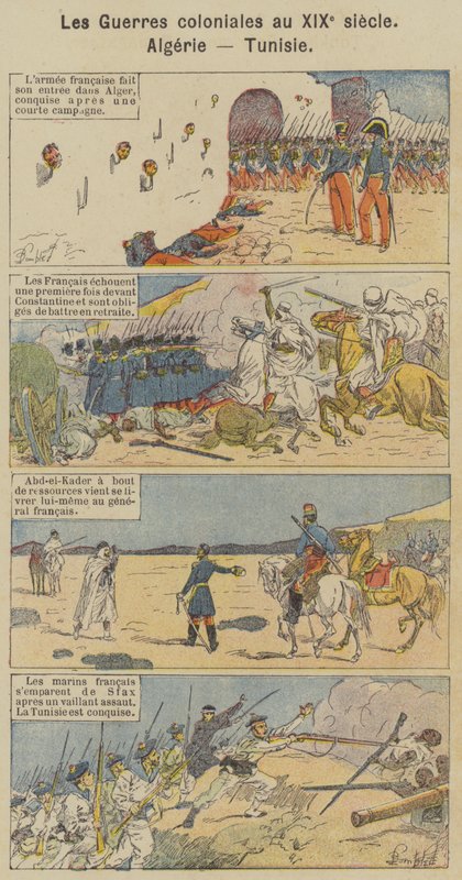 19वीं सदी में औपनिवेशिक युद्ध, अल्जीरिया, ट्यूनीशिया (रंग लिथो) द्वारा लुई चार्ल्स (बाद में) बमबारी की