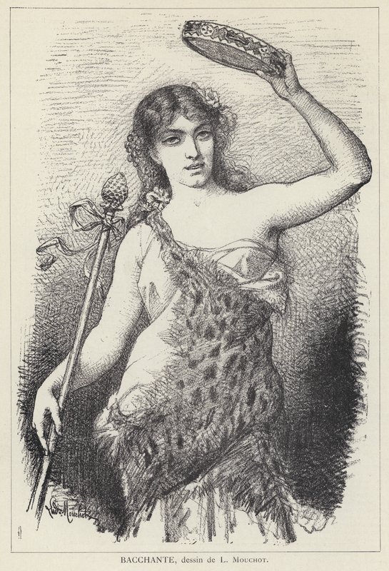 Bacchante (लिथो) द्वारा लुइस क्लाउड मौचोट