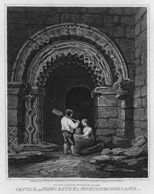 कैसल में एक अलंकृत द्वार, न्यूकैसल, नॉर्थम्बरलैंड (उत्कीर्णन) में द्वारा ल्यूक (बाद) क्लेनेल