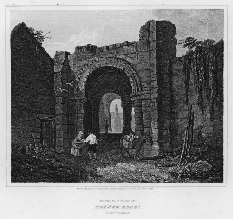 प्रवेश द्वार, Hexham अभय, नॉर्थम्बरलैंड (उत्कीर्णन) द्वारा ल्यूक (बाद) क्लेनेल