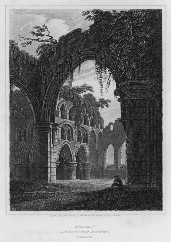 लैनरकोस्ट प्रीरी, कंबरलैंड (उत्कीर्णन) का आंतरिक भाग द्वारा ल्यूक (बाद) क्लेनेल
