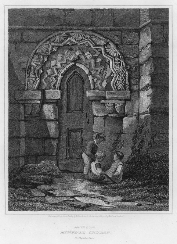 साउथ डोर, मिटफोर्ड चर्च, नॉर्थम्बरलैंड (उत्कीर्णन) द्वारा ल्यूक (बाद) क्लेनेल