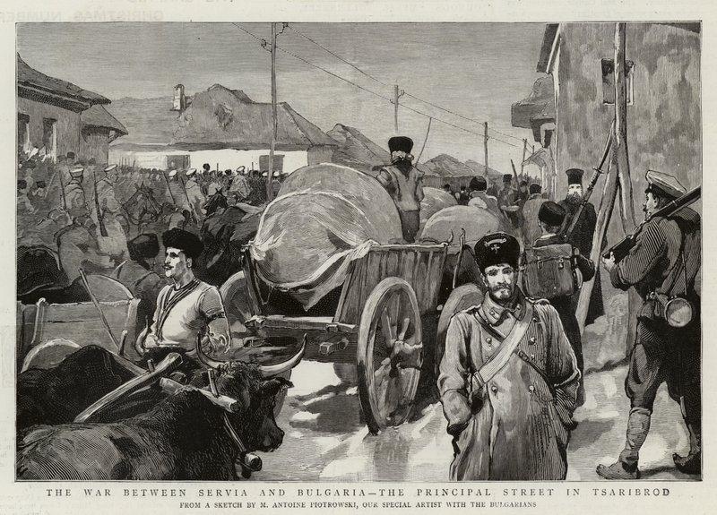 सर्बिया और बुल्गारिया के बीच युद्ध, ज़ारीब्रोड में प्रमुख सड़क द्वारा मक्सिमिलजन एंटोनी पिओरोस्की