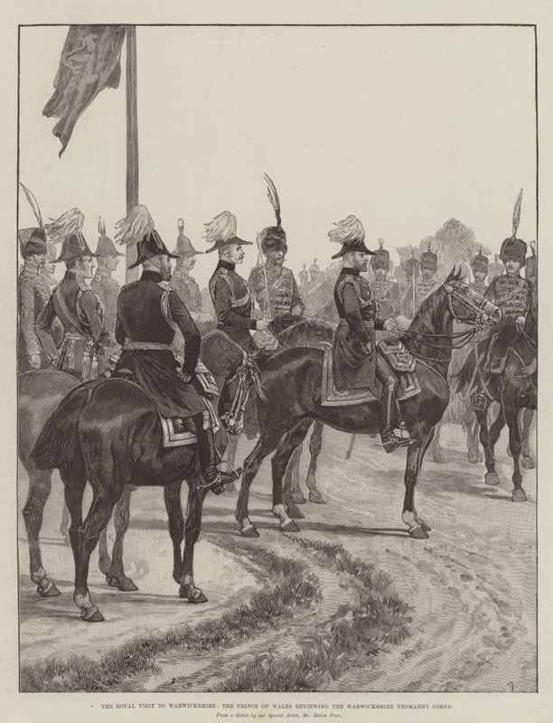 वारविकशायर की रॉयल यात्रा, वेल्स के राजकुमार वार्विकशायर येओनरी कोर की समीक्षा करते हैं द्वारा मेल्टन प्रायर