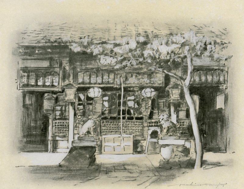 एक मंदिर में प्रवेश द्वारा मोर्टिमर लुडिंगटन मेनप्स