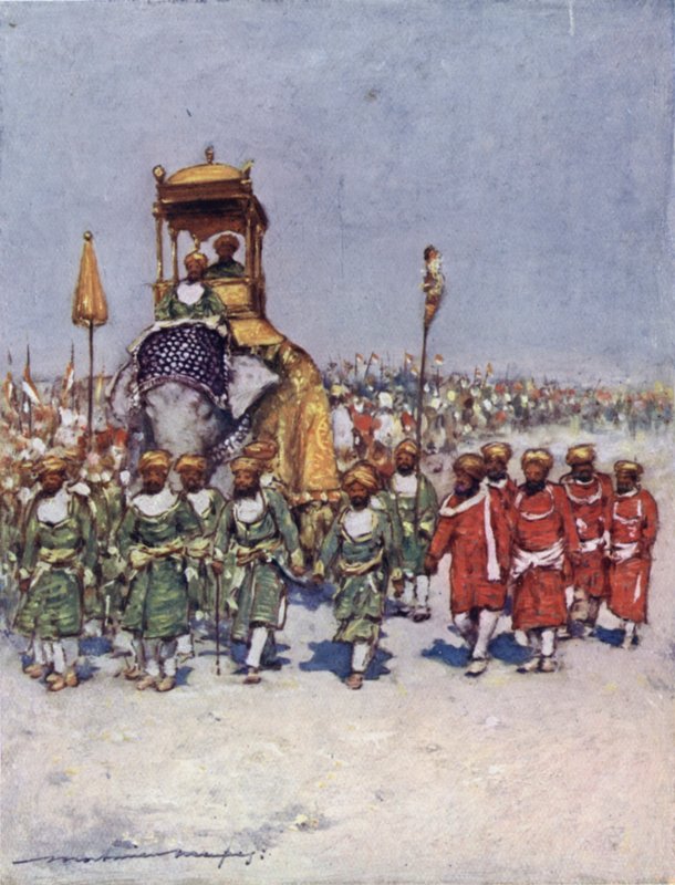 रिटेनर्स जुलूस में सबसे सुरम्य समूहों में से एक द्वारा मोर्टिमर लुडिंगटन मेनप्स