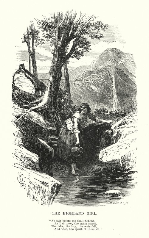 विलियम वर्ड्सवर्थ: द हाईलैंड गर्ल (उत्कीर्णन) द्वारा माइल्स बिरकेट (बाद में) फोस्टर