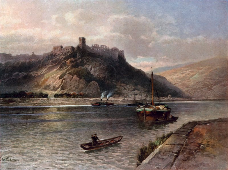 Rheinfels के खंडहर द्वारा निकोलाई एस्टुडिन