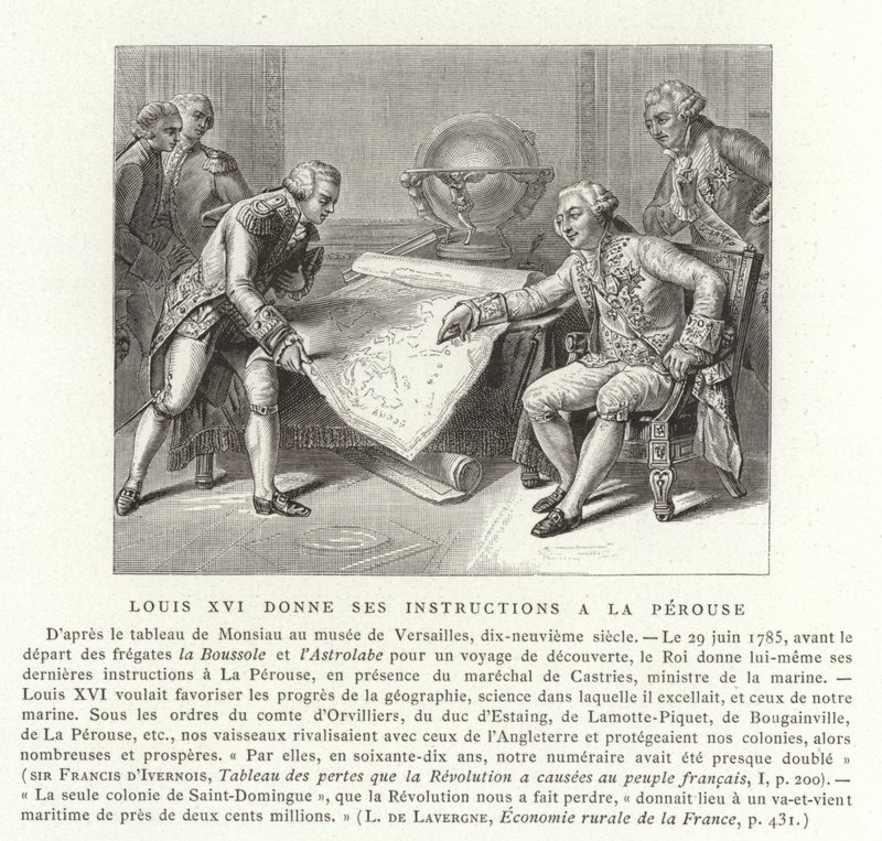 फ्रांस के लुई सोलहवें ने कॉमटे डी लेप्सहाउस को अपने निर्देश दिए, 1785 द्वारा निकोलस आंद्रे मोनसियाउ