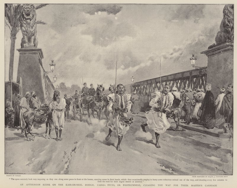 कासर-एन-नील ब्रिज, काहिरा पर एक दोपहर का दृश्य द्वारा ओसवाल्डो टोफानी
