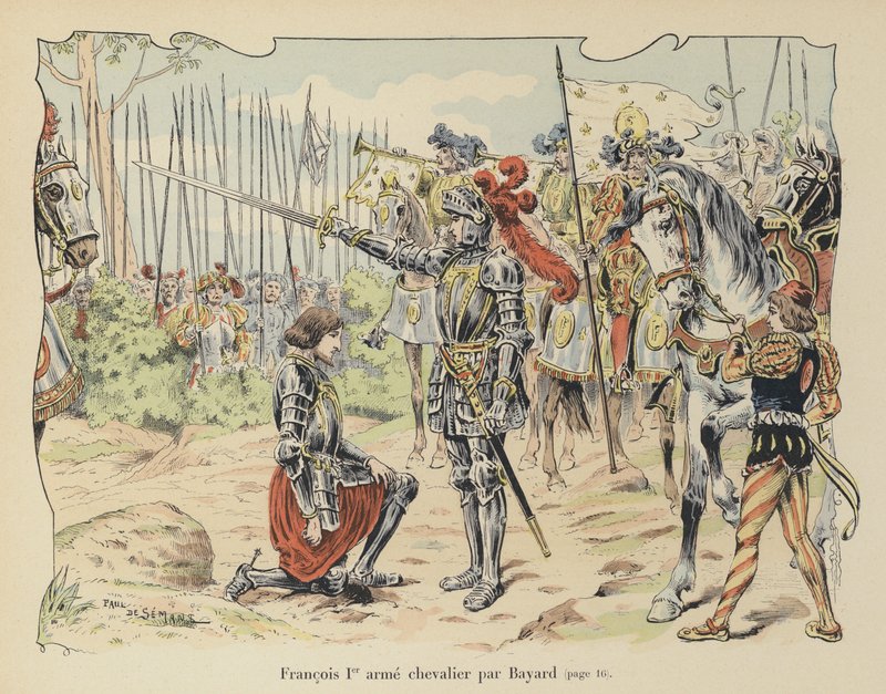 फ्रांस के राजा फ्रांसिस I ने 1515 के मैरिग्नानो, इटली के युद्ध के बाद शेवेलियर डी बेयर्ड द्वारा शूरवीर किया द्वारा पॉल डे सीमांत
