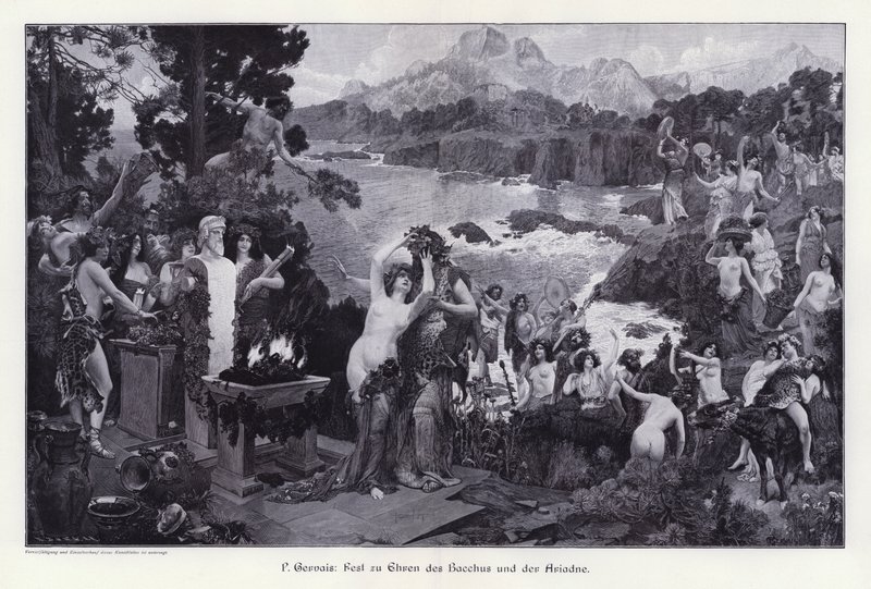 Bacchus और Ariadne के सम्मान में पर्व (उत्कीर्णन) द्वारा पॉल जीन गेरवाइस