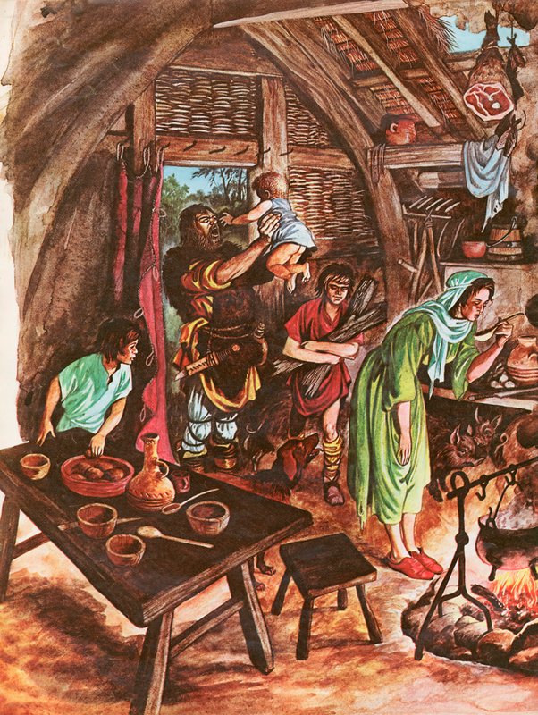 एक किसान के घर के अंदर (कागज पर गौचे) द्वारा पीटर जैक्सन