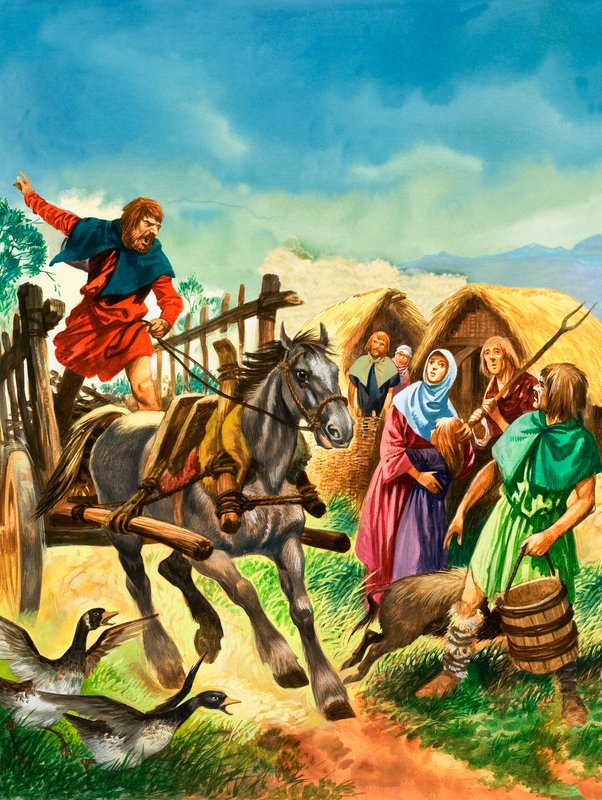 ग्रामीणों ने राजा स्टीफन के दिनों में सैनिकों के आने की चेतावनी दी द्वारा पीटर जैक्सन