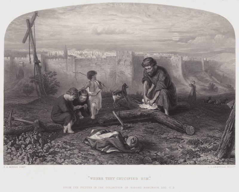 जहां उन्होंने उसे सूली पर चढ़ा दिया (उत्कीर्णन) द्वारा फिलिप रिचर्ड (बाद) मॉरिस