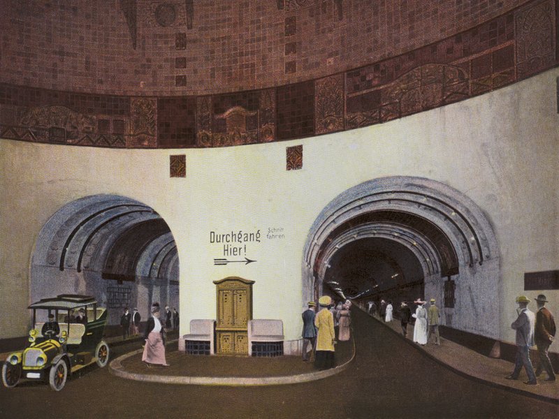 हैम्बर्ग: Elbtunnel, निर्मित 1908-11, लंबाई 450m, गहराई 20m u W, लागत लगभग 11 Mill M द्वारा फ़ोटोग्राफ़र जर्मन