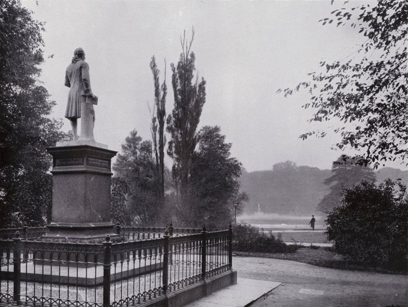 लीपज़िग: गेलर्ट स्मारक के साथ रोसेंटल भाग (बी / डब्ल्यू फोटो) द्वारा फ़ोटोग्राफ़र जर्मन
