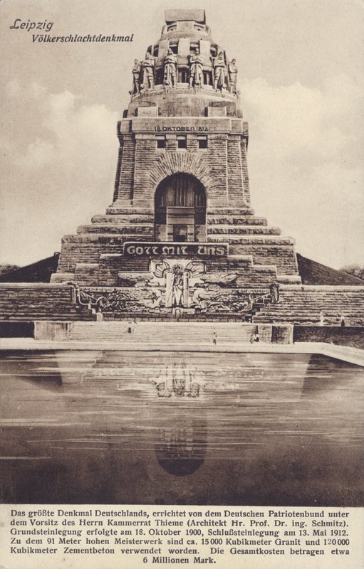 राष्ट्रों की लड़ाई के लिए स्मारक (1813), लीपज़िग, जर्मनी (बी/डब्ल्यू फोटो) द्वारा फ़ोटोग्राफ़र जर्मन