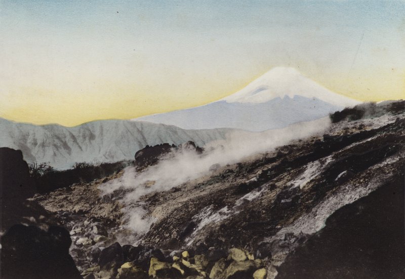 जापान, c.1912: ओहवाकुदानी, हाकोन से फ़ूजी (फोटो) द्वारा फोटोग्राफर जापानी