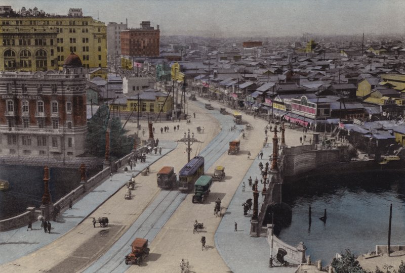 जापान, c.1912: निहोनबाशी स्ट्रीट, टोक्यो (फोटो) द्वारा फोटोग्राफर जापानी