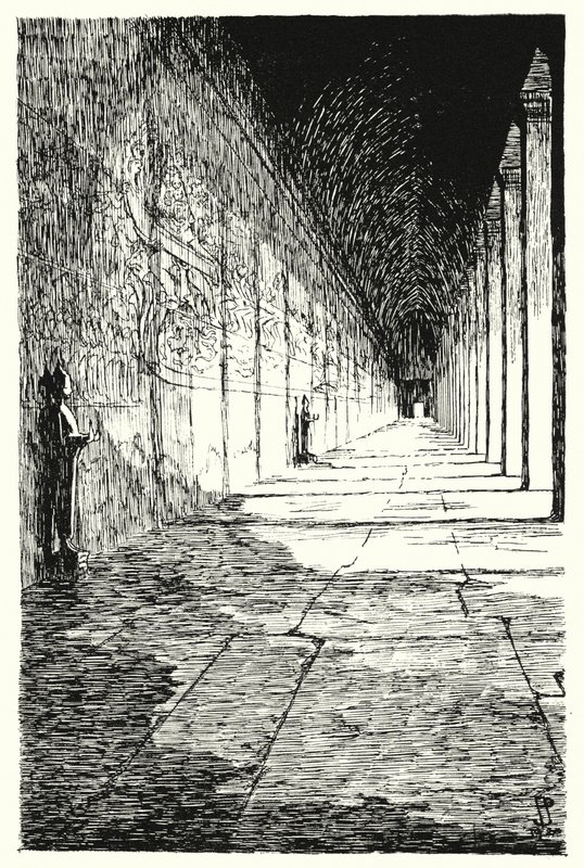 पहली मंजिल की गैलरी, अंगकोर वाट (उत्कीर्णन) द्वारा पियरे जेनेरेट डी बेर्सकी