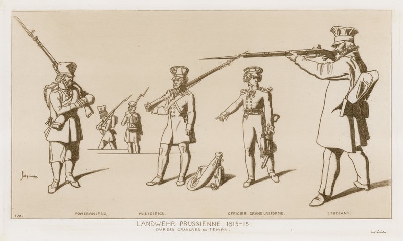 प्रशिया लैंडवेहर, 1813-15। द्वारा राफेल जैक्विमिन