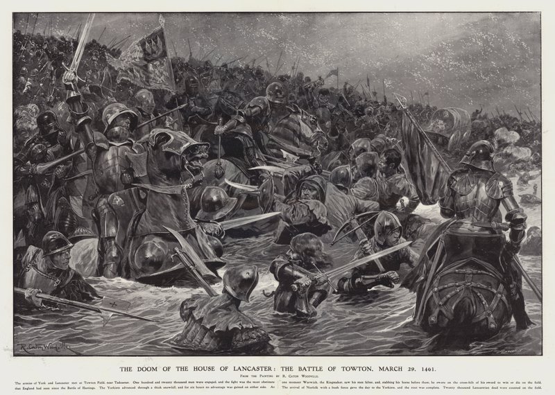 लैंकेस्टर हाउस का कयामत: टॉवटन की लड़ाई, 29 मार्च 1461 (लिथो) द्वारा रिचर्ड कैटन II (बाद में) वुडविले
