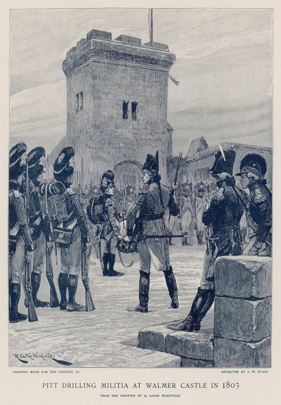 1803 में वॉलमर कैसल में पिट ड्रिलिंग मिलिशिया द्वारा रिचर्ड केटन वुडविले जूनियर