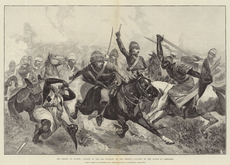 सुकिन की राहत, जेमिसाह में लड़ाई में दुश्मन के घुड़सवारों पर 20 वीं हुसर्स का आरोप द्वारा रिचर्ड केटन वुडविले जूनियर