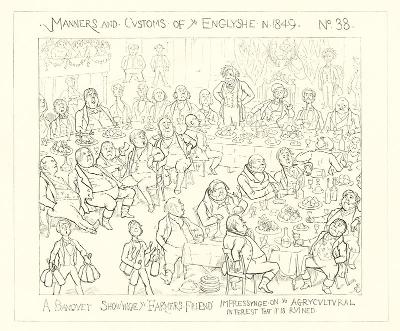 1849, कृषि मित्र पर कृषि हित को प्रभावित करने वाला एक भोज जो कि बर्बाद हो गया द्वारा रिचर्ड डॉयल