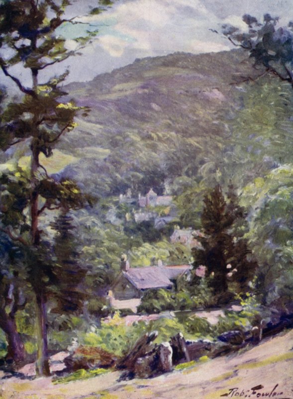 Bettws-y-Coed का दूर का नज़ारा (कलर लिथो) द्वारा रॉबर्ट (बाद में) फाउलर