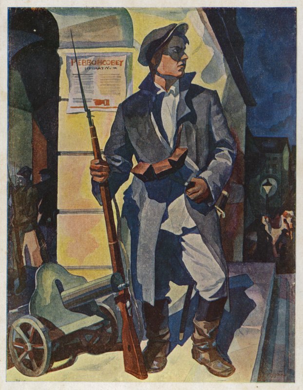 1917 की अक्टूबर की रात, स्मॉलनी, सेंट पीटर्सबर्ग में, c1929 द्वारा रूडोल्फ फ्रेनज़