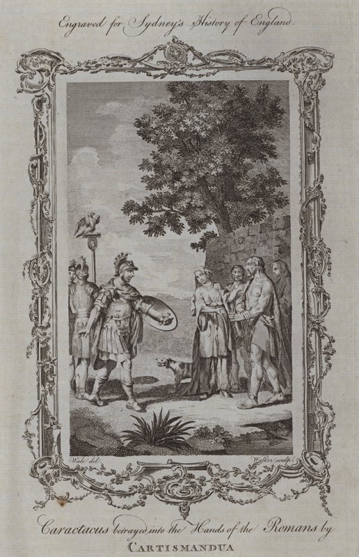 Caractacus Cartismandua (उत्कीर्णन) द्वारा रोमनों के हाथों में धोखा दिया द्वारा शमूएल (बाद) व्हेल
