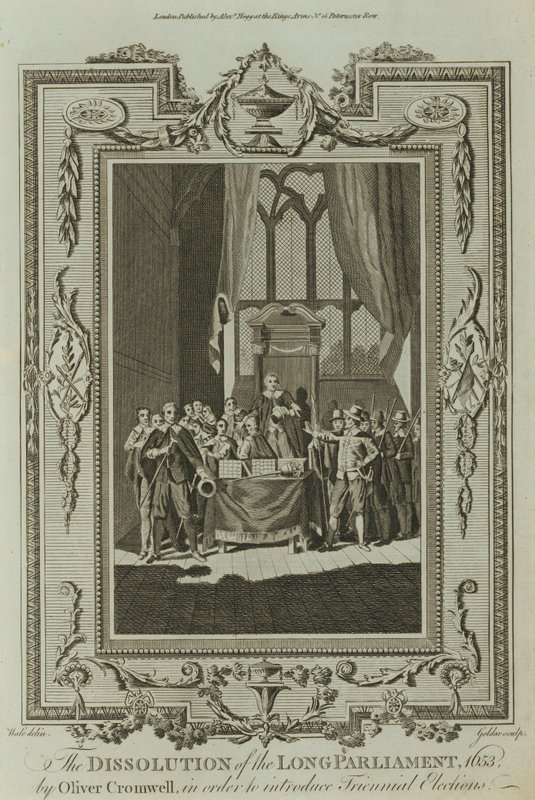 ओलिवर क्रॉमवेल (उत्कीर्णन) द्वारा लॉन्ग पार्लियामेंट 1653 का विघटन द्वारा सैमुअल वाले
