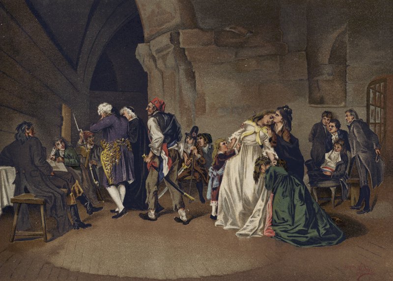 लुई XVI और मैरी एंटोनेट की बिदाई, 1792 द्वारा स्पेनिश स्कूल