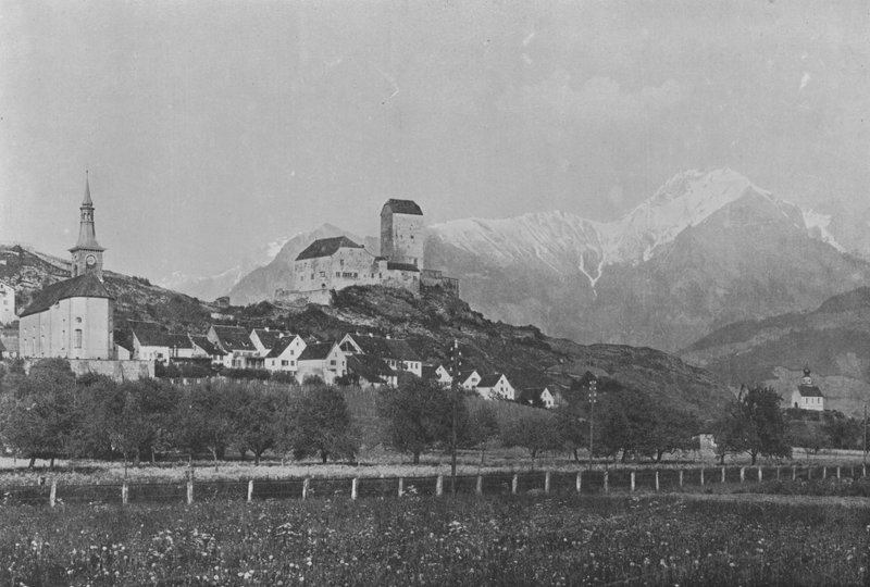 Sargans, Vallee du Rhin (b/w फोटो) द्वारा स्विस फोटोग्राफर