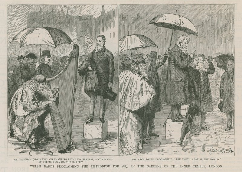 1887 के लिए वेल्श बार्ड्स प्रेडिक्लिंग द एवेडेडफोर्ड द्वारा सिडनी प्रायर हॉल